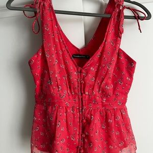 Sleeveless Button-up Pink Abercrombie Blouse